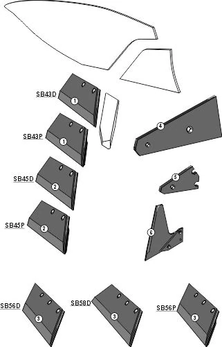 Explosionszeichnung Lemken Pflugkörper Typ DuraMaxx W40 - W52